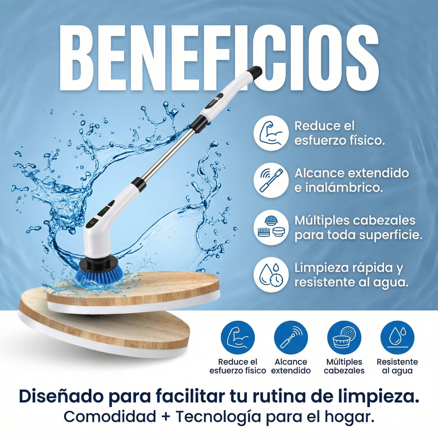 Cepillo de limpieza eléctrico 9 en 1