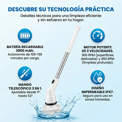 Cepillo de limpieza eléctrico 9 en 1